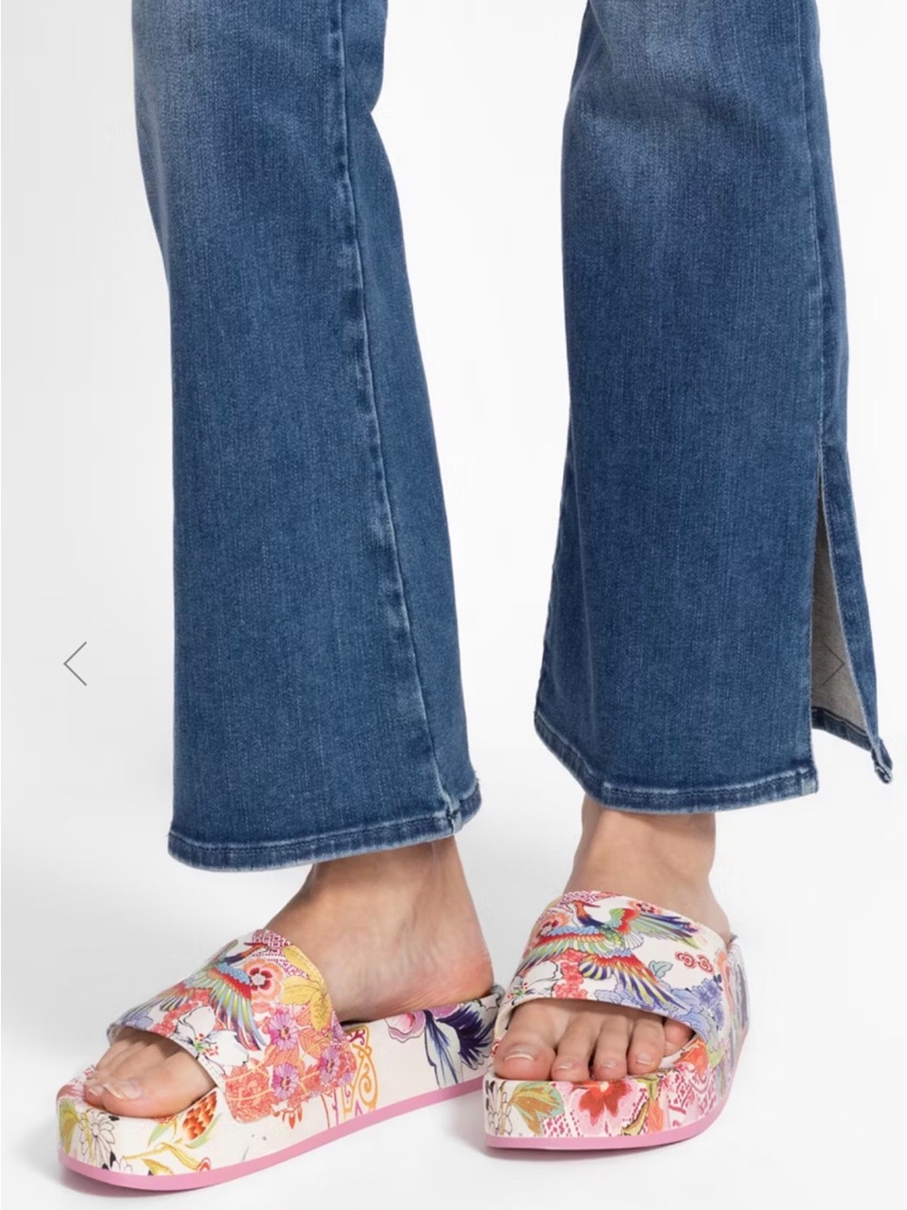 Johnny Was Slides, McDreamer Platform Floral Tropical Print Size 7 - Picture 2 of 14